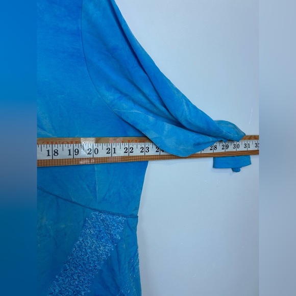 Y2K Venezia 3/4 Sleeve Stretch Blouse top Blue plus 18/20 fairy comfortable - Picture 6 of 10